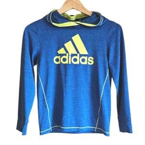 Adidas Boy's QuickDry Shirt Hoodie Yellow Blue Youth Size Small (8)